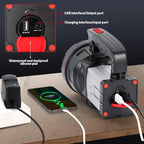 Superbright LED Handheld Searchlight Tactical Waterproof Spotlight High Power Rechargeable Flashlights with Side Light USB Power Charger (White Light)