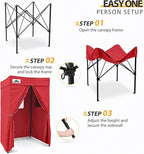 EAGLE PEAK Flex Compact 4x4 Pop-up Canopy Changing Room, Portable Privacy Dressing Room for Indoor Fashion Photoshoots, Camping, or Pool, Red