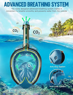 Zenoplige Full Face Snorkel Mask Adults,Dry-Top Snorkeling Gear with Camera Mount,Foldable 180-Degree Panoramic Scuba Mask for Snorkeling Diving Swimming Travel,Snorkel Mask Anti-Fog & Anti-Leak