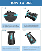 Upgraded Collapsible Stool with Removable Cushion & Waterproof Carry Bag - Portable Folding Stool for Adults, Camping, Fishing, Hiking - Lightweight Yet Sturdy Max 400lbs