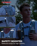 UTOBEST Running Vest, 5L Hydration Vest Lightweight, Breathable and Sweatproof Running Backpack, Adjustable Running Hydration Vest for Trail Running Marathon Race Jogging Cycling