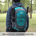 G4Free 35L Hiking Backpack Water Resistant Outdoor Sports Travel Daypack Lightweight with Rain Cover for Women Men (Dark Blue)