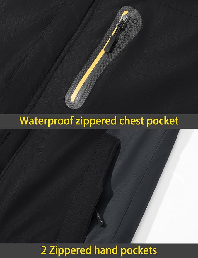 TACVASEN Men's Winter Ski Jacket Waterproof Snow Coats Snowboard Fleece Lining Jacket Warm Parka with Hooded