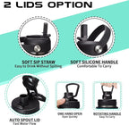 Half Gallon Insulated Water Bottle - with Straw & Spout Lid, Paracord Handle & Carrier Bag, Protective Cup Mat, 64oz Vacuum Stainless Steel Water Bottle, Metal Vacuum Flasks Keep Cold 48h Hot 24h