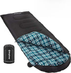 KingCamp Sleeping Bag for Adults, Cold Weather & Warm XL Big and Tall Flannel Sleeping Bags with Compression Sack Portable Waterproof Essentials Gear Accessories for Outdoor Camping