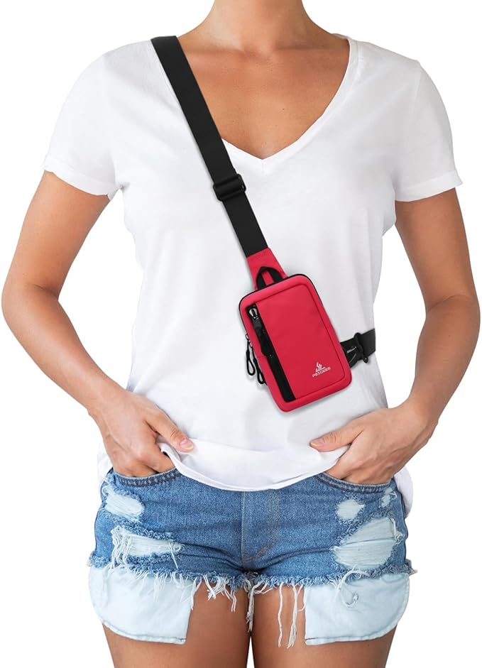 Peicees Small Crossbody Bag for Men Women Mini Sling Bag Travel Running Phone Daypack Cross Body Shoulder Bags with Keyholder