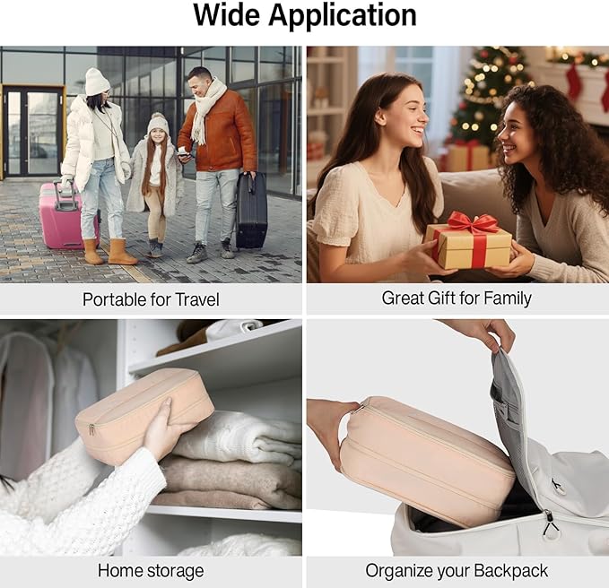 Compression Packing Cubes (Pack of 7), Expandable Luggage Organizer Bags, Hanke Packing Cubes for Travel, Double Zipper Durable Travel Packing Organizers for Suitcase Backpack and Carry-On