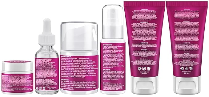 Women Teens Skin Care Set, 6 PCS Skincare Set for Acne Prone & Enlarged Pore Skin W/ Korean Salicylic Acid ,Anti-Allergy ,Deep Clean, Hydrating, Calming, Unclog & Minimize Pores for All Skin Types