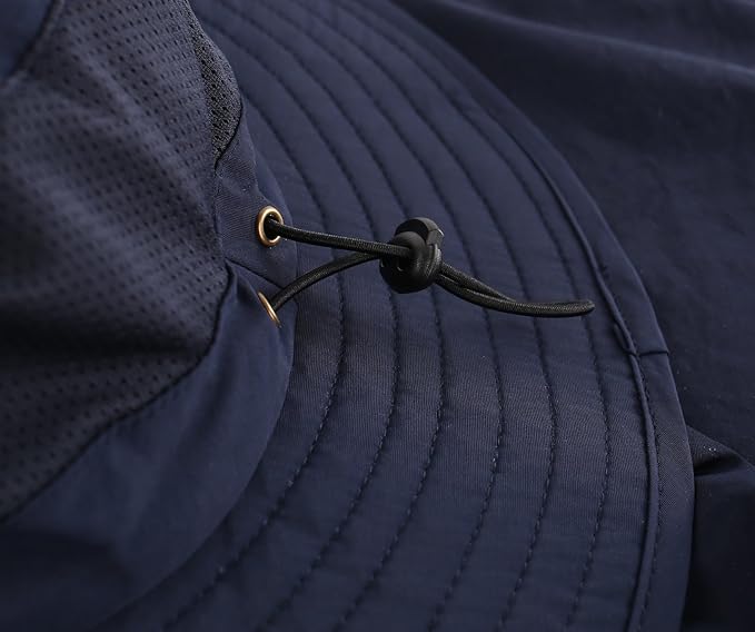 Home Prefer Outdoor UPF50+ Mesh Sun Hat Wide Brim Fishing Hat with Neck Flap Sun Hat for Men Women
