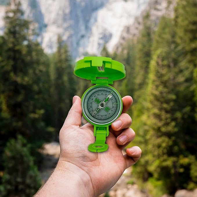 TurnOnSport Lensatic Compass - Hiking & Camping Navigation - Orienteering & Map Reading - Boy Scout & Professional Field Compass