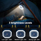 Odoland 30000mAh Camping Fan with LED Lantern, Rechargeable Battery Operated Oscillating with Remote Hook Stroage Bag, Portable Tent Fan with Timer, 4 Speeds for Outdoor RV Jobsite Power Outage, Blue