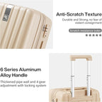 Hanke Expandable Hardshell Luggage Sets 3 piece Carry on Luggage with Wheels Suitcases Lightweight Checked Travel Luggage Rolling Large Suitcase Travel Luggage Bag Woman Men 20/24/29" Cuba Sand Pink