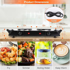 Hot Plate, 2000W Portable Electric Stove for Cooking with Stay Cool Handles & 5 Levels Adjustable Temperature, Countertop Double Coil Burner for RV Home Camp Compatible for All Cookwares,Black