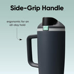 Owala FreeSip Tumbler Insulated Stainless Steel Water Bottle with Built-in Straw and Side Handle, For Travel, Work, School, and Sports, 40oz, BPA Free, Leak Proof, Foggy Tide