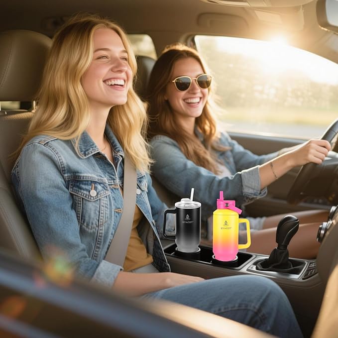 40 oz Tumbler with Handle and Straw or Convert to 40 oz Insulated Water Bottle Fits in Cup Holder. Stainless Steel Metal Water Flask with 2 Lids for Travel,Camping,Gym Sports Coffee Mug Thermal Cup