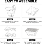 Fire Maple Maverick Wood Stove | Portable Durable Stainless Steel Campfire Stove with Grill | Ideal for Camping Backpacking Hiking Trips (Square Version)