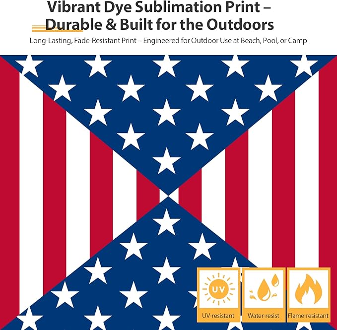 EAGLE PEAK Flex Ultra Compact 4x4 Pop-up Canopy, Sun Shelter, Changing Room, Portable Privacy Canopy Cabana for Pool, Fashion Photoshoots, or Camping, American Flag