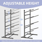 Kayak Storage Rack, Heavy-Duty Metal Kayak Storage Rack Adjustable Freestanding Kayak Stand, Canoe and Paddleboard Kayak Rack for Indoor & Outdoor Use