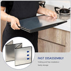 2 Pieces 2 Sided Grease Splatter Guard Foldable Splatter Guard for Stove Stainless Steel Oil Splatter Screens Backsplash for Wall Gas Range Frying Pan Camping(Size:15.7×15.7inches)