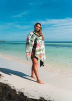 Nomadix Original Towel - Perfect for Beach, Pool, Travel, Camping, Yoga - Made with Recycled Materials - Super Absorbent - Sand Resistant -Palms Pink - 72.5" x 30"