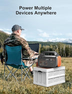 Portable Power Station 600W 655Wh, 11 Ports Camping Power Bank for Outdoors Home, Solar Powered Generator LED Lithium Battery Backup with AC Outlet USB-C