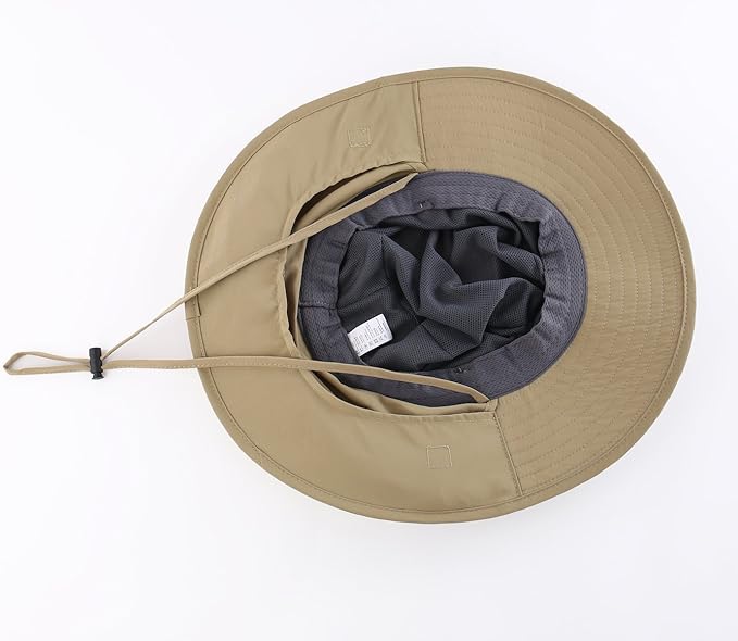 Home Prefer Outdoor UPF50+ Mesh Sun Hat Wide Brim Fishing Hat with Neck Flap Sun Hat for Men Women