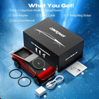 CyberDock 3-in-1 Wireless Charging Station for iPhone with Car Model 1:25 Scale, Qi2 Certified Mag-Safe Charger for iPhone iWatch AirPods, Rotating Charger with Ambient Light, 30W Adapter, Red