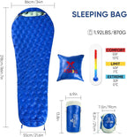 Ultralight Down Sleeping Bag for Adults, 1.92lbs 32-55F 650 Fill Down, Lightweight Compact Mummy Backpacking Sleeping Bag for Outdoor Camping and Hiking, Compressible -MFH500