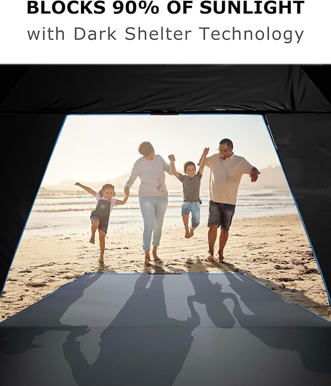 Venustas Beach Tent Sun Shelter for 3/4-5/6-7/8-10 Person, UPF 50+ UV Protection Beach Canopy, Lightweight and Easy Setup Cabana, Portable Shade Tent