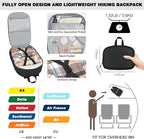 Seektop 40L Hiking Backpack Foldable Daypack for Women Men, Lightweight Travel Backpack Carry on Flight Approved Work Business Leisure Bag (Black)