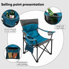 Northroad Foldable Camping Chair Heavy-Duty Outdoor Folding Chair Support Up to 300lbs for Hiking, Picnics, Patio, Beach, Fishing (Blue)
