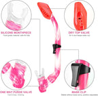 Kids Snorkel Set Dry Top Snorkeling Gear for Kids Youth Boys Girls Junior Age 5-15,Tempered Glass Swimming Diving Mask and Snorkel Set 180 Degree Panoramic View