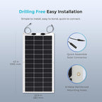 Renogy Flexible Solar Panel 100 Watt, 240° Ultra Flexible 100W Solar Panel 12 Volt for Marine RV Cabin Van Car Uneven Surfaces Off-Grid Essentials