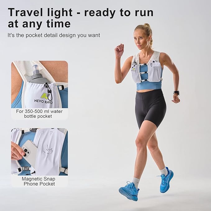 Running Vest with 350 ML TPU Soft Flask, Small Running Water Vest -Adjustable Chest Straps, Lightweight Hydration Vest Pack for Trail Marathon Hiking Cycling for Women Men Mini
