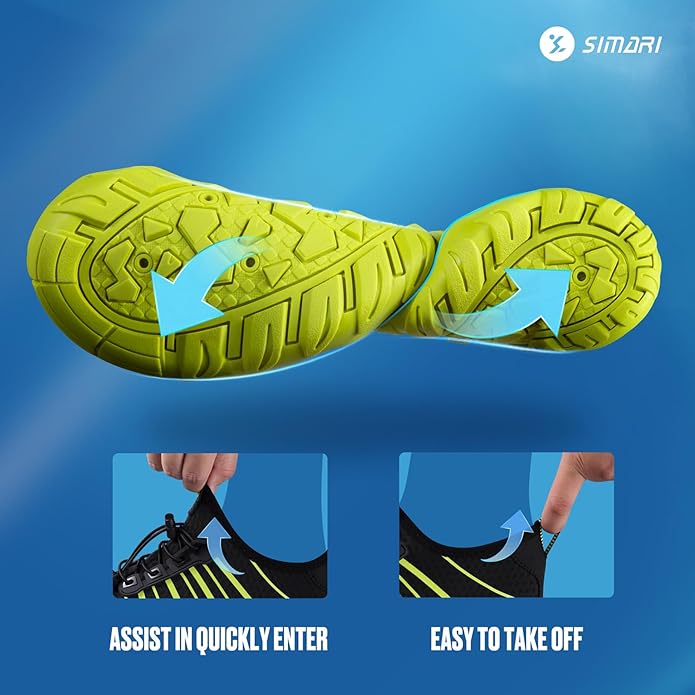 SIMARI Water Shoes for Women Men - Barefoot Quick-Dry Aqua Socks | Lightweight Swim Shoes for Surfing, Swimming, Beach Sports, Kayaking, Diving | Non-Slip Design
