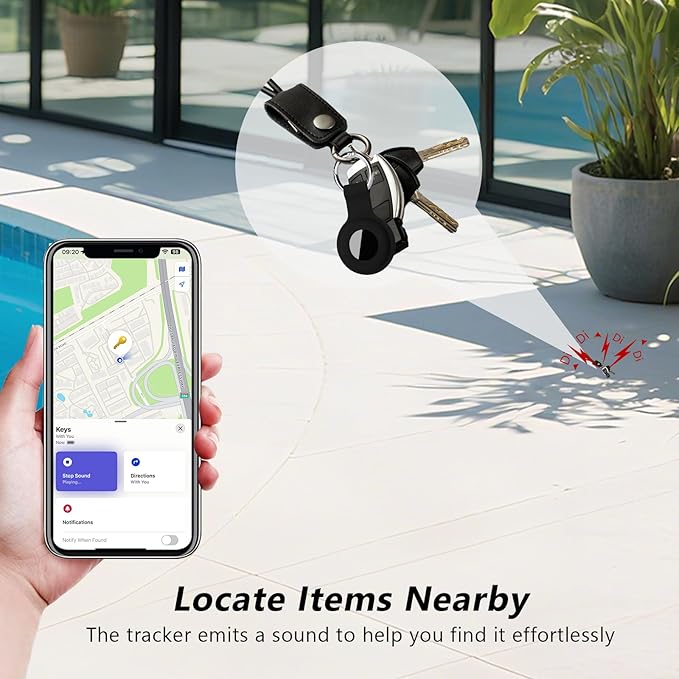 Air Tracker Tag, Smart Bluetooth Tracker Tag, Works with Apple Find My APP (iOS Only), Keys Finder and Item Locator for Luggage, Backpack, Suitcase, Pets and more, Waterproof Tracking Tag, White