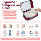 8 Set/6 Set/4 Set Compression Packing Cubes for Travel, Lightweight Vacation Travel Essentials, Travel Accessories for Suitcase Organizer Bags Set, Durable Luggage Organizer