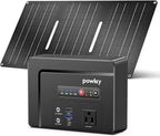 Powkey Portable Power Station with Solar Panel,100W/97Wh Small Portable Generator with Solar Panel 30W,Fast Charging Power Bank with AC Outlet/PD65W USB C/USB QC 3.0/DC for Outdoor Camping Home Backup