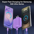 45W USB C Super Fast Charger Type C Charger Fast Charging Android Phone Charger Block with 10FT Type C Charging Cable for Samsung Galaxy S26 Ultra/S26/S26+/S25/S25 Ultra/S25+/S24 Ultra/S23 Ultra/S22