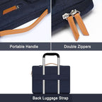 MOSISO 360 Protective Laptop Shoulder Bag,13-13.3 inch Computer Bag Compatible with MacBook Pro 14, HP, Dell, Lenovo, Asus Notebook,Side Open Messenger Bag with 4 Zipper Pockets&Handle, Navy Blue