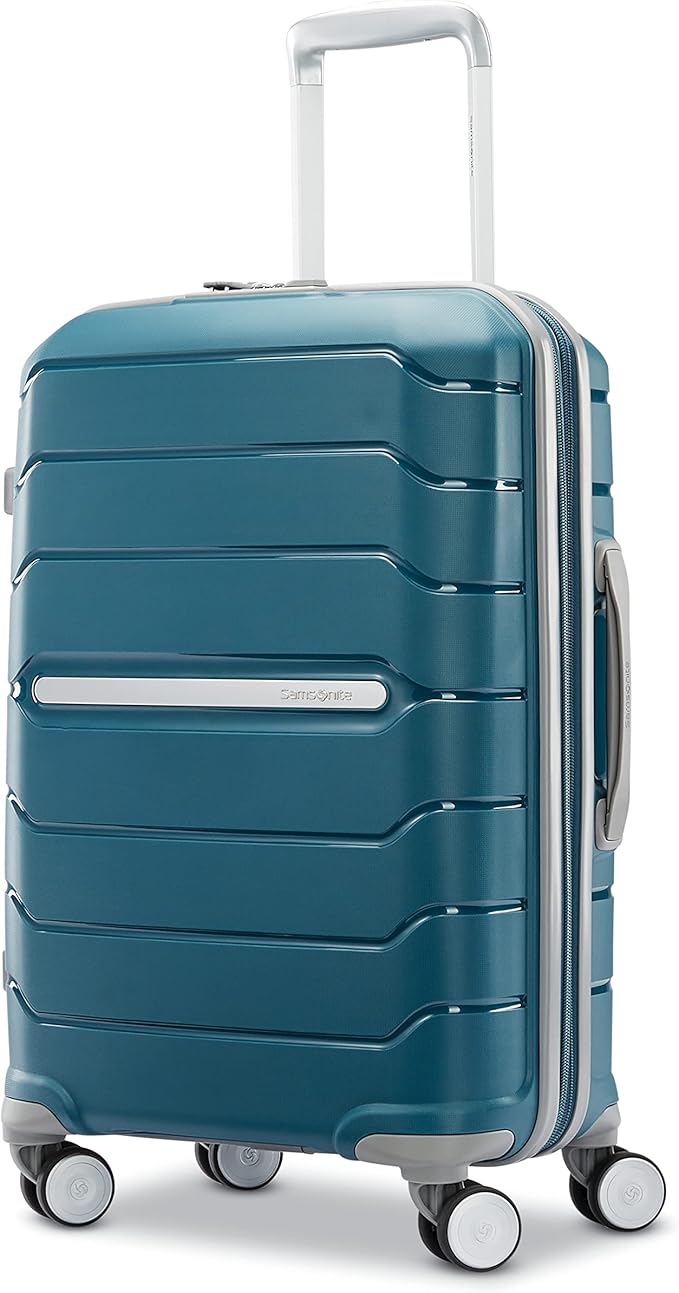 Samsonite Freeform 2-Piece Luggage Set - Carry-On & Large Checked Luggage with Dual Spinner Wheels - Durable Polypropylene Hardshell - TSA Lock, Airline-Approved - Expandable Hard Shell - Dark Teal