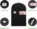 KEEGH 40" Suit Bags Garment Bags for Storage (Set of 6) Garment Bags for Hanging Clothes, Suit Cover Bags Garment Covers for Dress Shirts Coats Clean with Zipper and Transparent Window, Black