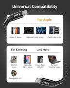 USB C to C Cable 60W [2Pack 3FT], USBC to USBC Fast Charging Cable for CarPlay Durable Braided iPhone USB C Charger Cable USB Type C Cord for iPhone 17/16/15/Pro Max, Samsung Galaxy S23 and More-Black