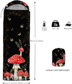 Galaxy Wolf Camping Sleeping Bags Warm & Cool Weather Waterproof Backpacking Blue Purple Starry Sky Sleeping Bag All Seasons Camping, for Adult Kids Boy Girls Camping Gear Equipment, Traveling