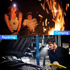 Lsnisni 9 LED Rechargeable Headlamp 2 Pack, 2000 Lumen Super Bright 10 Modes Motion Sensor Head Lamp with White Red Light, Waterproof Headlight Flashlight with USB C Cable for Camping Hiking Fishing