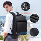 FENRUIEN Business Laptop Backpack 17 Inch, Water Resistant Computer Backpack with Charger, Black Travel Backpack Laptop Bag for Men