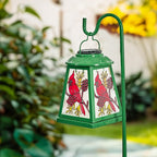 Solar Lantern with Shepherd Hook, Cardinal Hanging Solar Lantern Light, Outdoor Waterproof Glass Lanterns Metal Decorative for Garden Patio Yard Pathway, Gifts for Mom Women, Cardinal