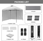 KAMPKEEPER 10x10 Easy Pop Up Canopy Tent with 2 Sidewalls, Instant Outdoor Shade Shelter with 2 PCS Removable 10FT Sun Walls, Quick Setup Waterproof and UV-Resistant for Patio, Camping, Backyard