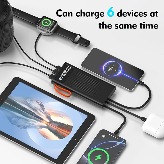 Portable Charger 10000mAh Power Bank Built-in Cable,PD 22.5W Fast Charging Powerbank, LED Display External Battery Pack with LED Lighting, Travel Phone Charger for iPhone 16/15/14/13/12,Samsung,Google
