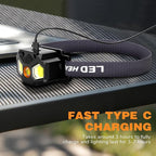 Rechargeable Headlamp, 2 Pack 1400 Lumens LED Headlamps with Red/Green/White 14 Modes Ultra-Bright Head lamp Rechargeable, Motion Sensor Headlamp with Memory Function, Ideal for Outdoor Camping